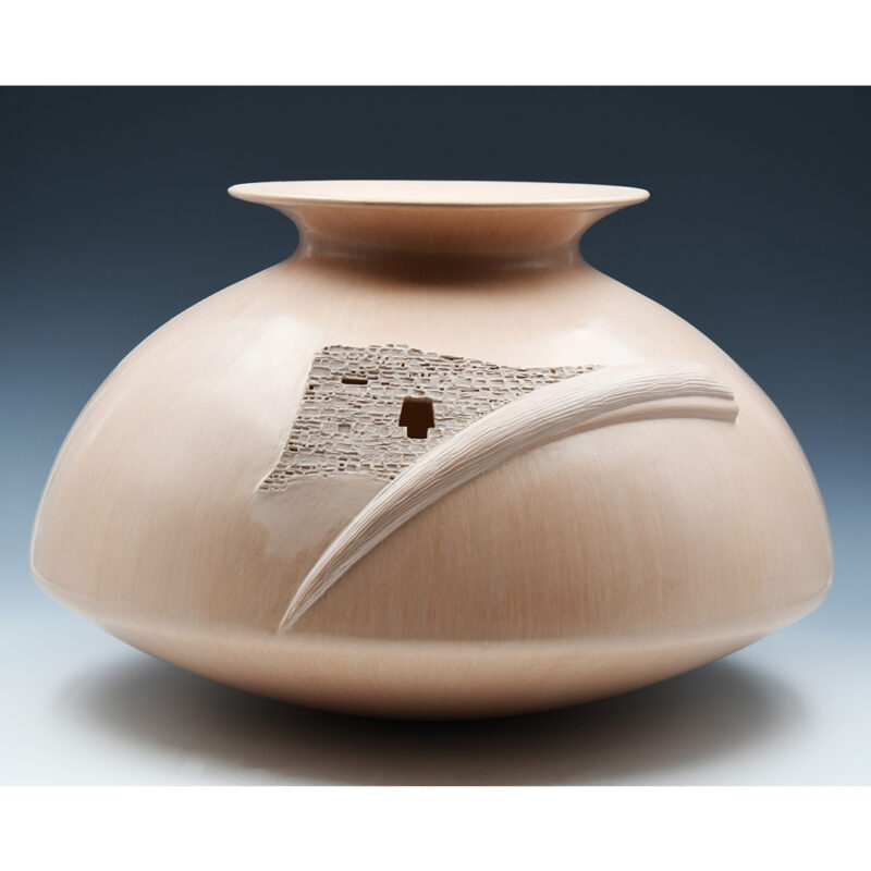 Qöyawayma, Al - Hopi Pot with Stylized Kachina Design