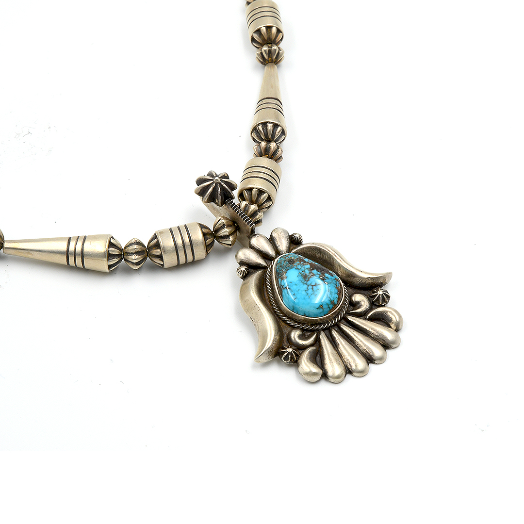 Sterling Silver Turquoise Necklace by Thomas Jim