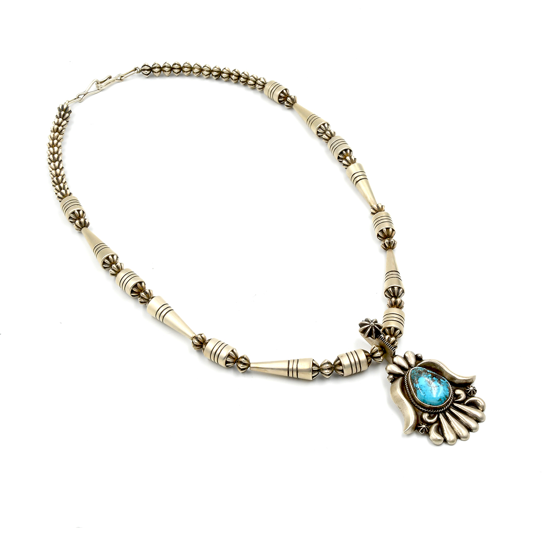 Sterling Silver Turquoise Necklace by Thomas Jim - Image 2