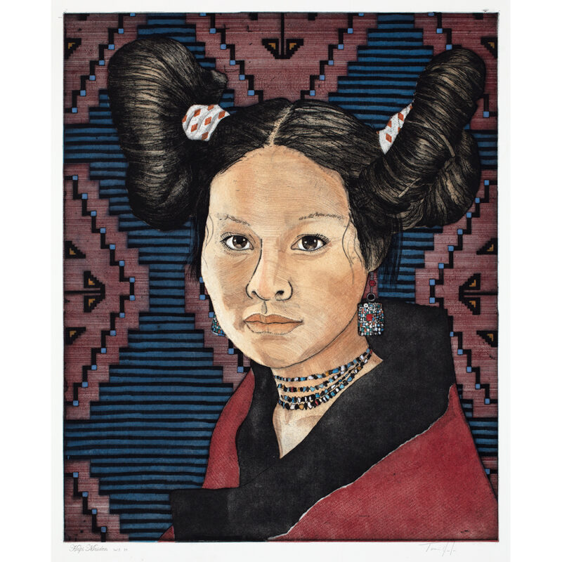 "Hopi Maiden" #14 Intaglio Print by Tomas Lasansky