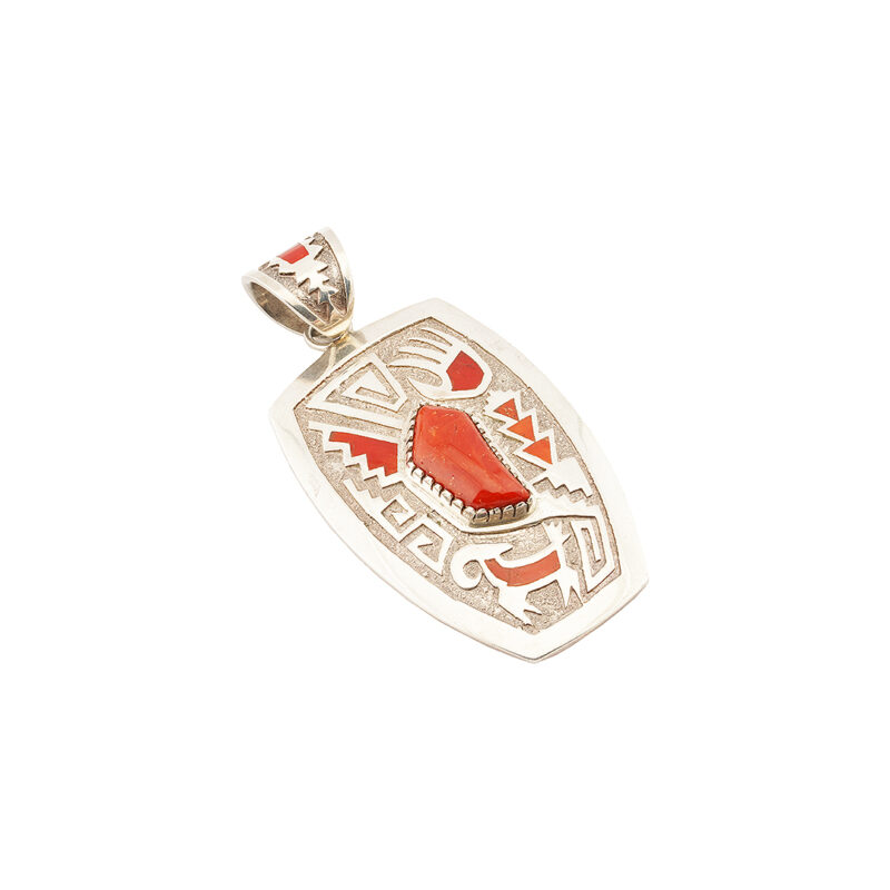 Mike Perry Sterling Silver Coral Pendant