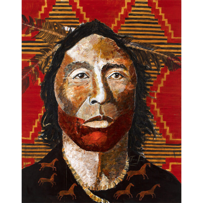 Tomás Lasansky "PAINTED FACE WITH BLANKET", Painting on Linen