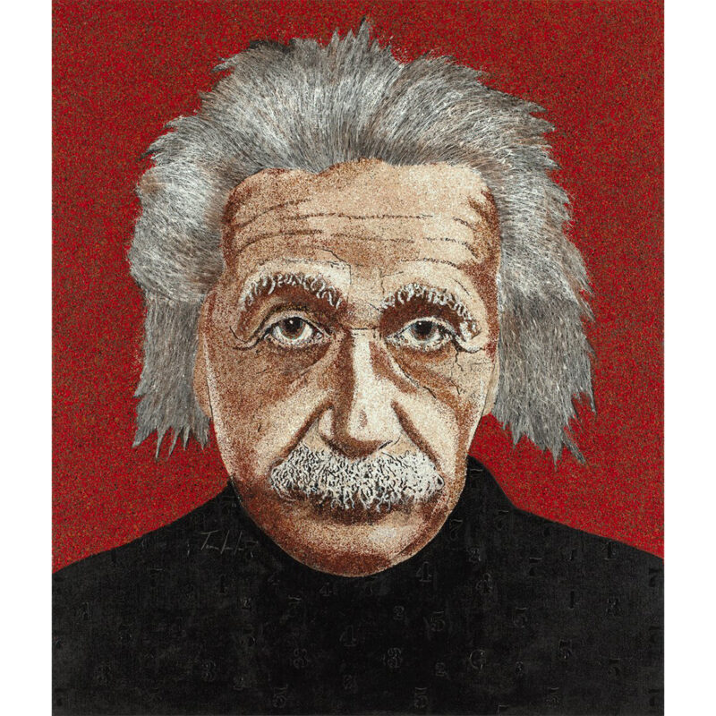 Tomás Lasansky "EINSTEIN IN RED" No 7, Splatter Painting on Canvas