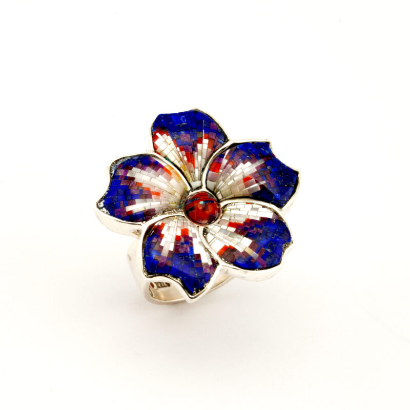 Carl and Irene Clark Micro Inlay Flower Ring