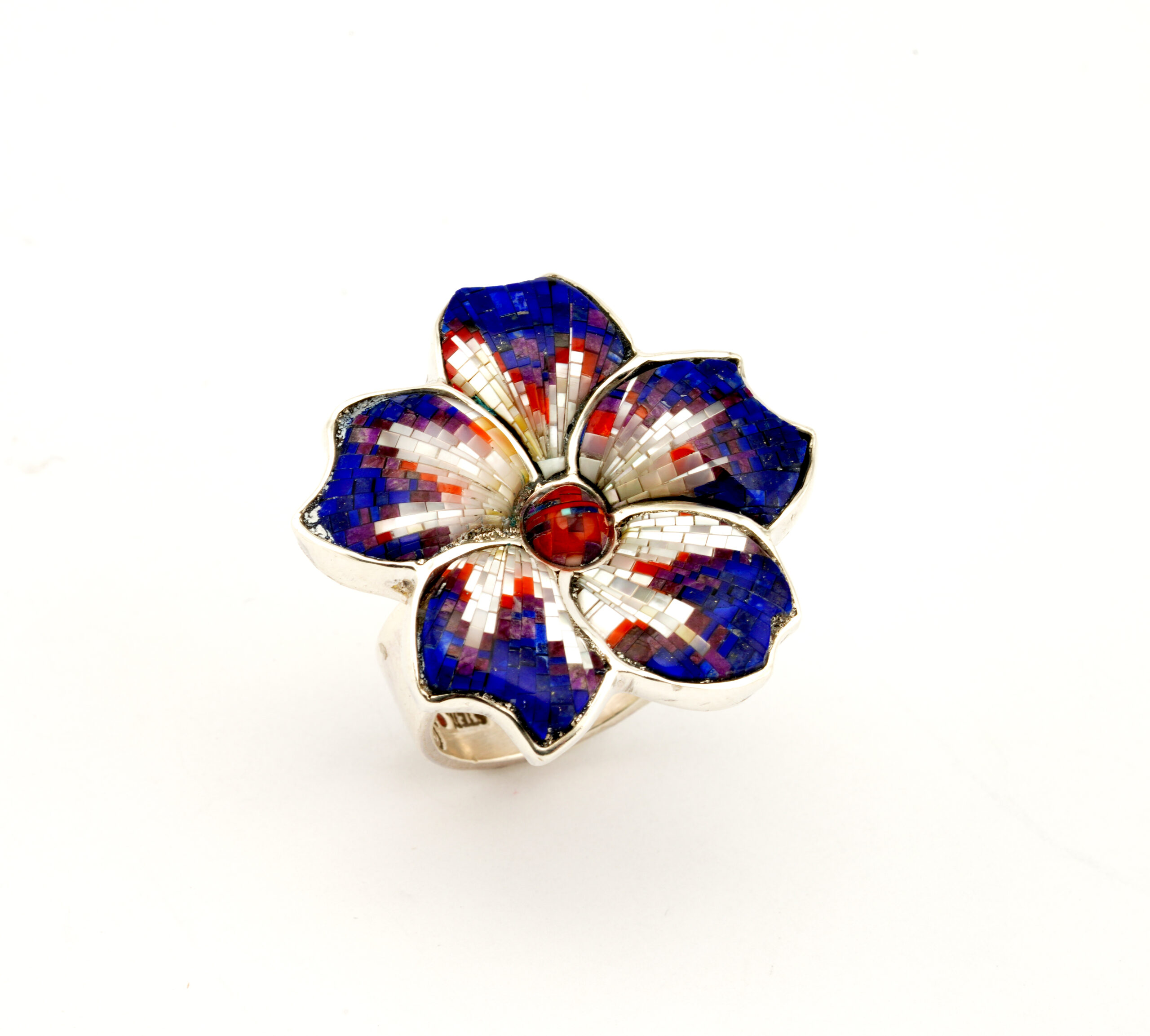 Carl and Irene Clark Micro Inlay Flower Ring