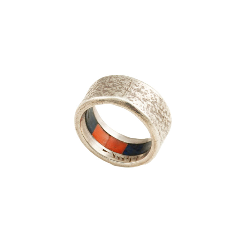 Charles Loloma Sterling Silver Inside Inlaid Band Ring