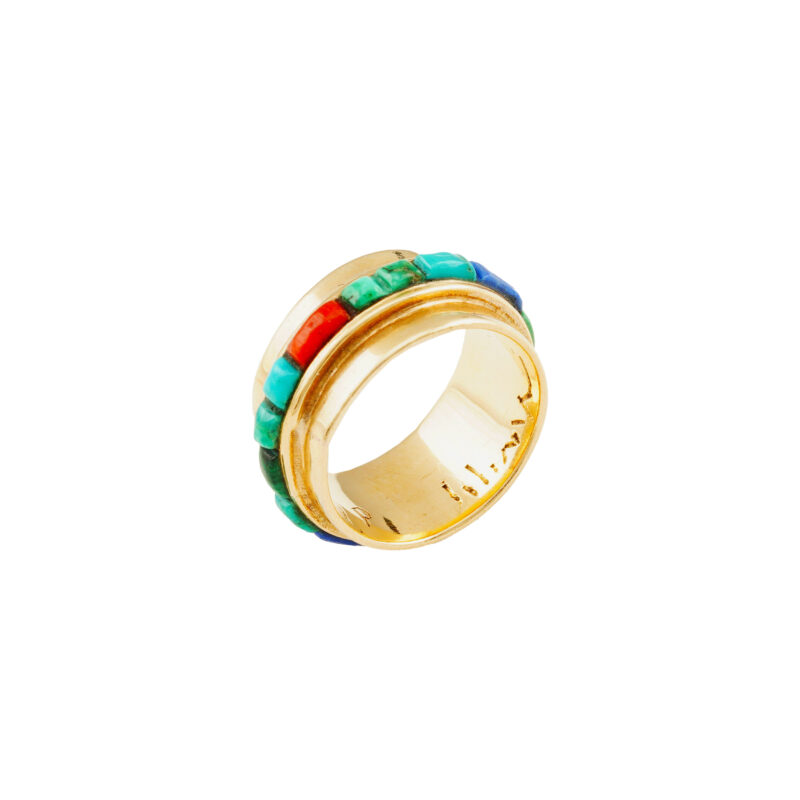 Charles Loloma 14K Gold Ring With Inlay