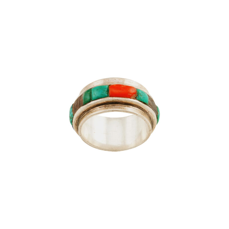 Charles Loloma Sterling Silver Inlaid Ring