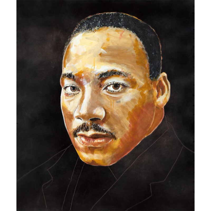 Tomas Lasansky "MLK JUNIOR" Painting on Linen Canvas