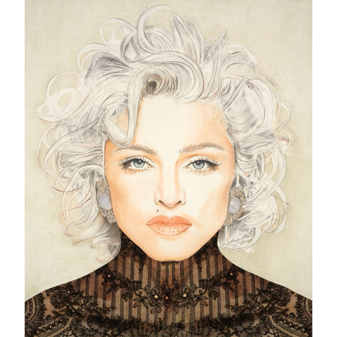 Tomas Lasansky "MADONNA" Pencil with Collage On Paper