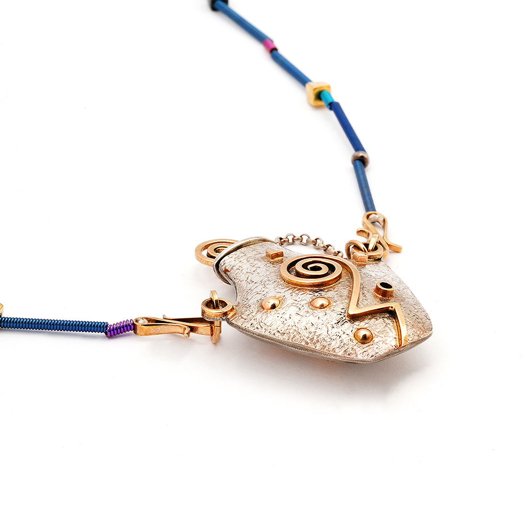 Duane Maktima Titanium Necklace With Silver and Gold Pendant - Image 2