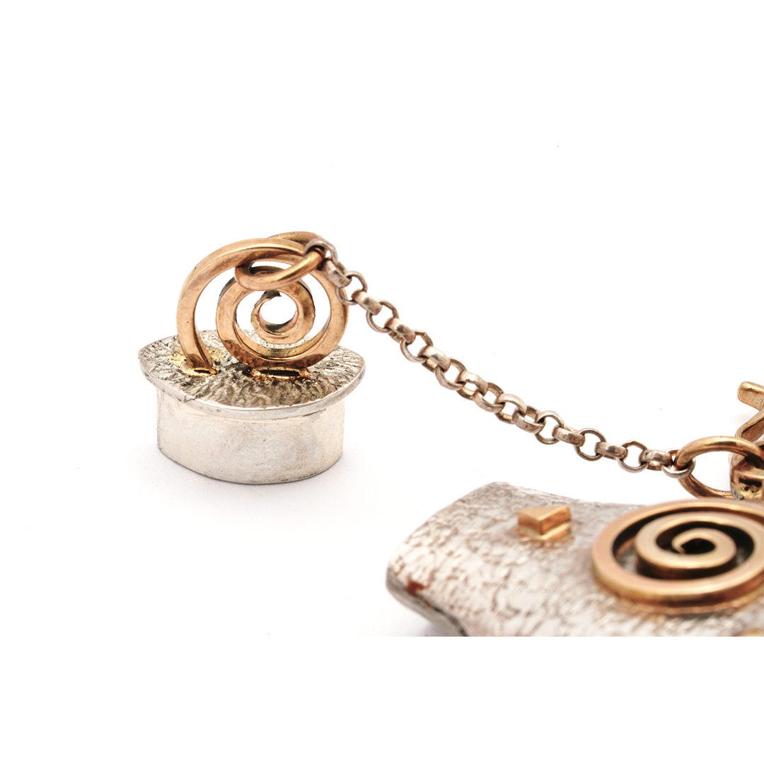 Duane Maktima Titanium Necklace With Silver and Gold Pendant - Image 4