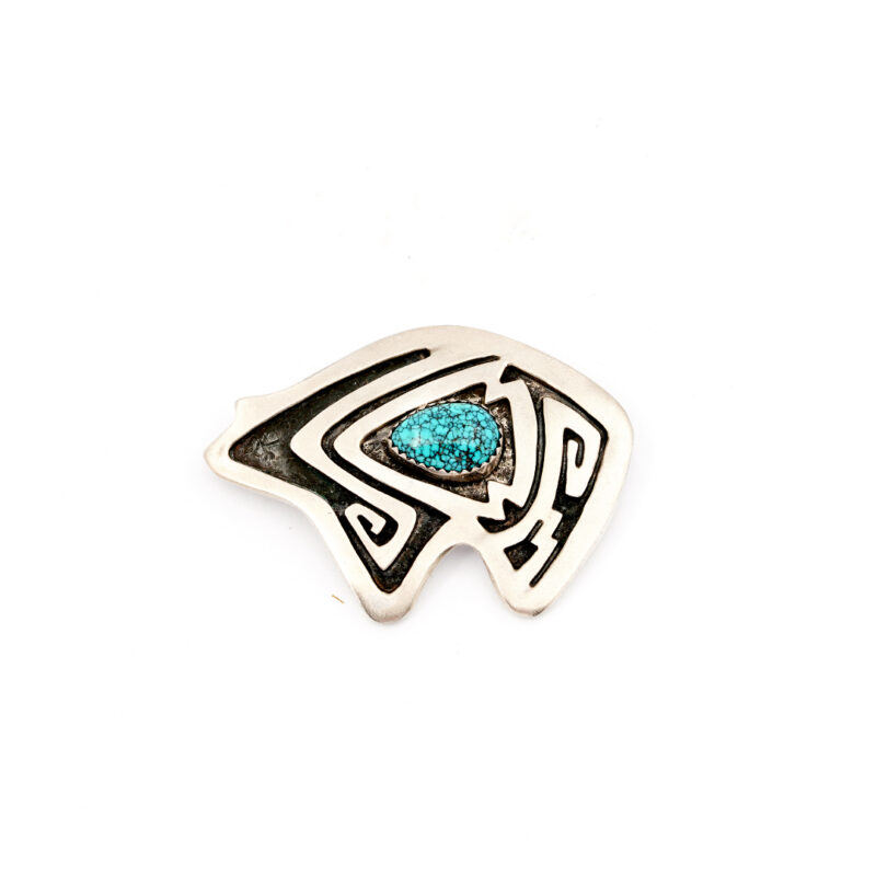 Duane Maktima Sterling silver Pin With Turquoise