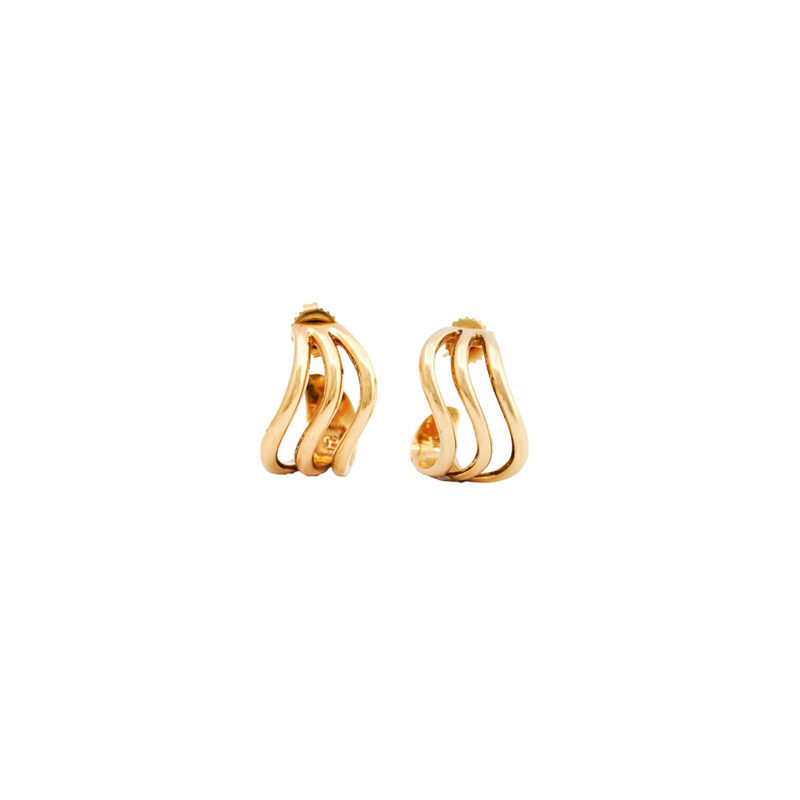 Harvey Begay 14k Three Strand Gold Earrings