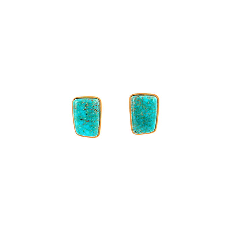 Don Supplee 18k Gold Stud Turquoise Earrings