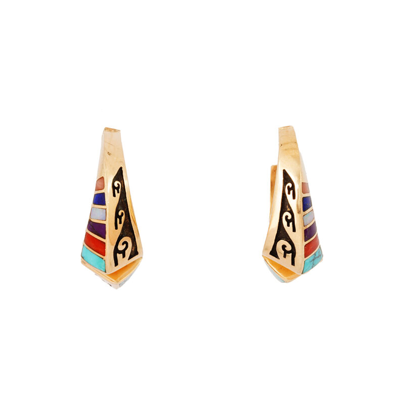 Lonn Parker 14K Gold Inliad Earrings