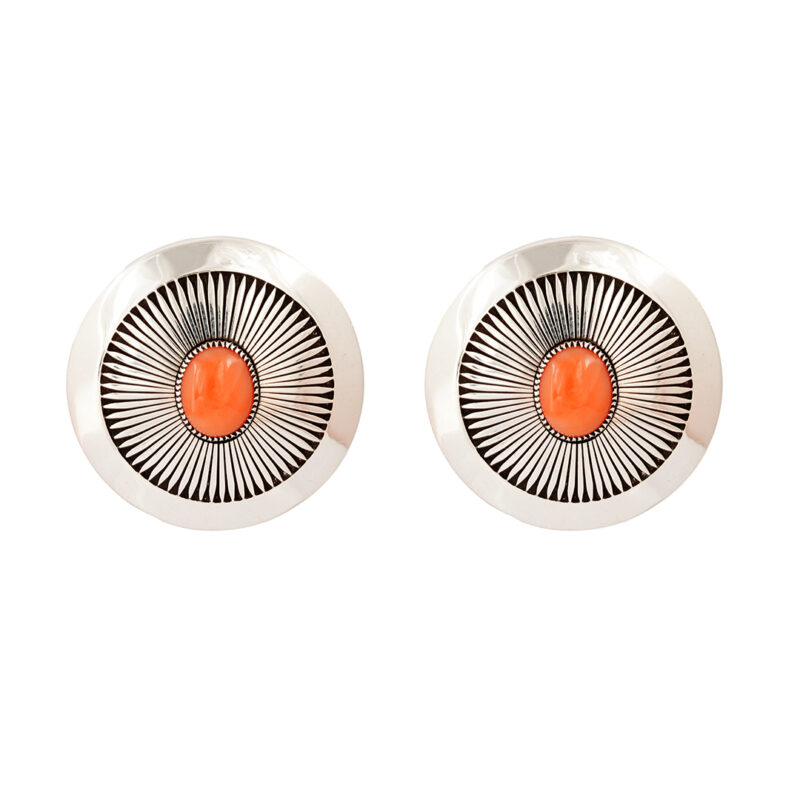Howard Nelson Sterling Silver Earrings With Coral