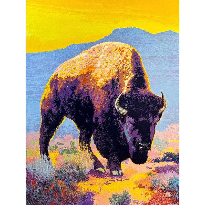 James Kirkland Oil On Board Buffalo Western Painting
