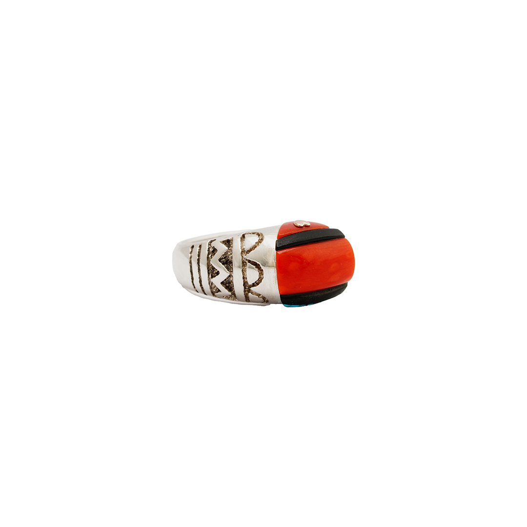 James Little Sterling Silver Inlaid Ring - Image 3