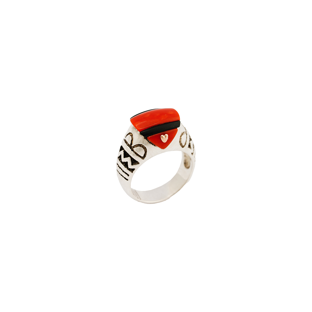 James Little Sterling Silver Inlaid Ring - Image 4