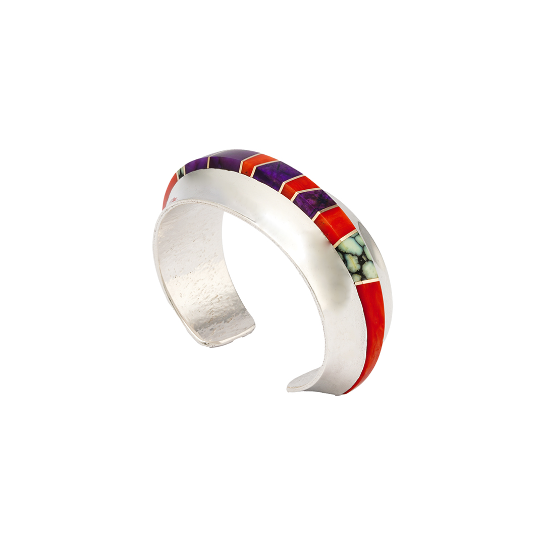Duane Maktima Sterling Inlaid Bracelet - Image 2