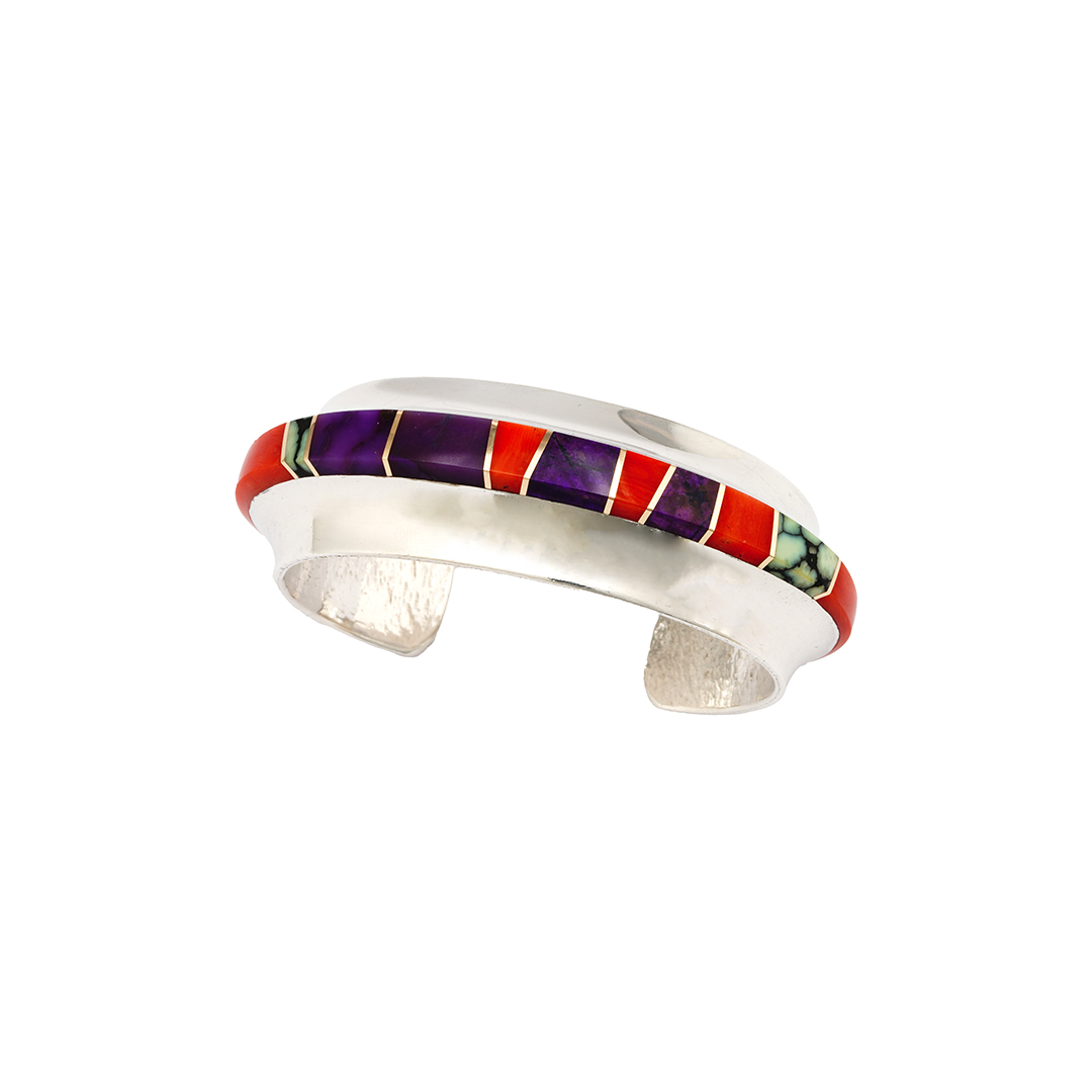 Duane Maktima Sterling Inlaid Bracelet - Image 3