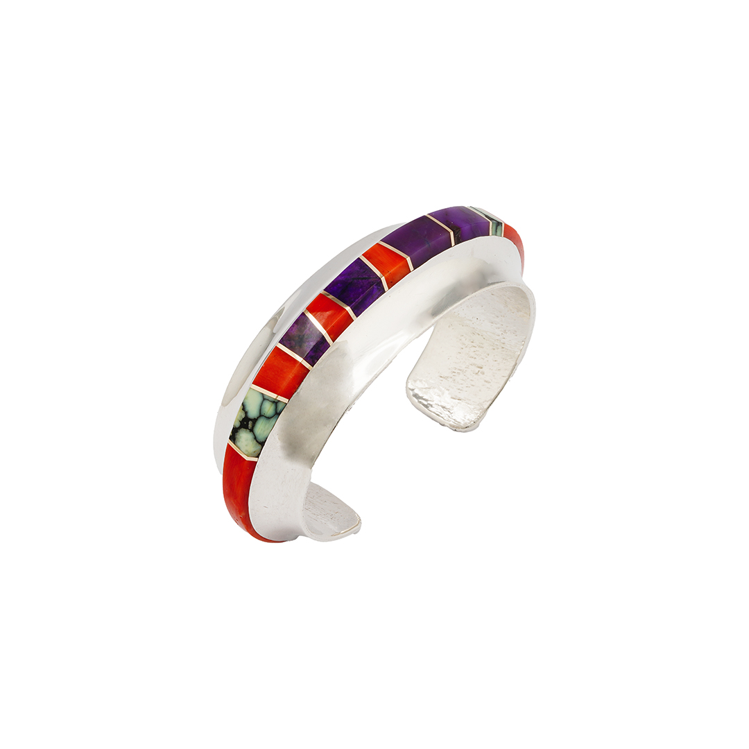 Duane Maktima Sterling Inlaid Bracelet