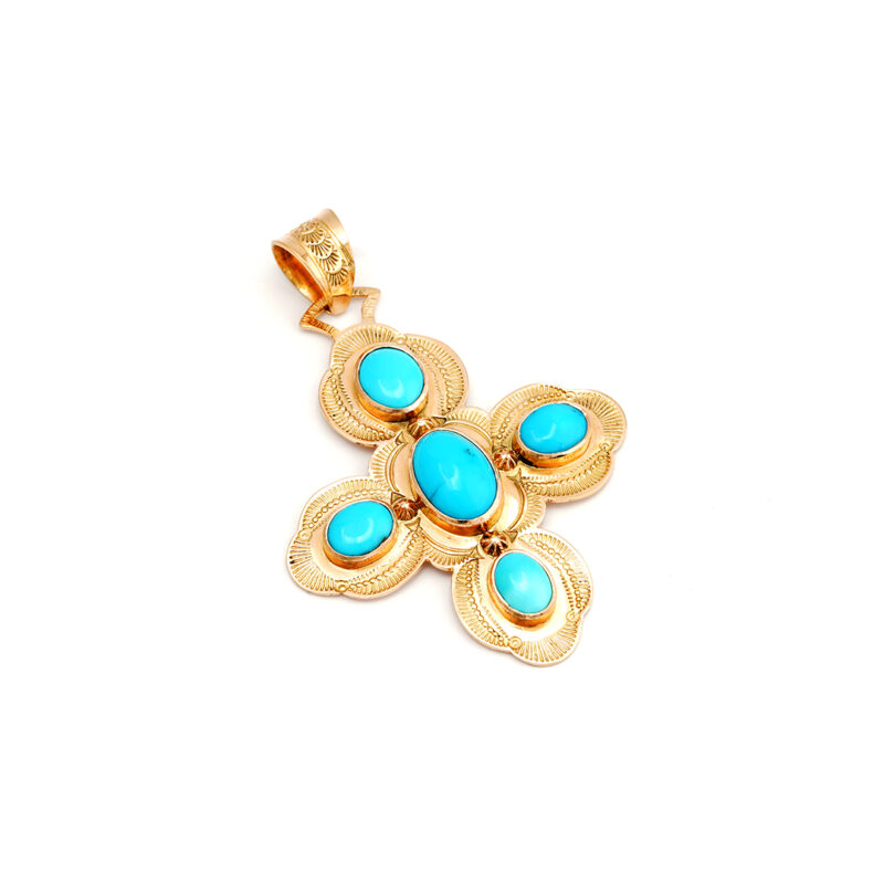 Kenneth Johnson 18K Turquoise Pendant