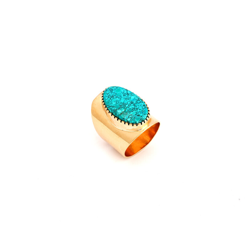 Larry Golsh 14K Lone Mountain Turquoise Ring