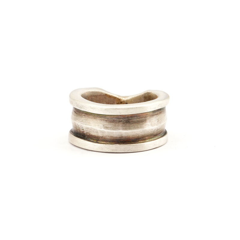 James Faks Sterling Silver Chiseled Ring