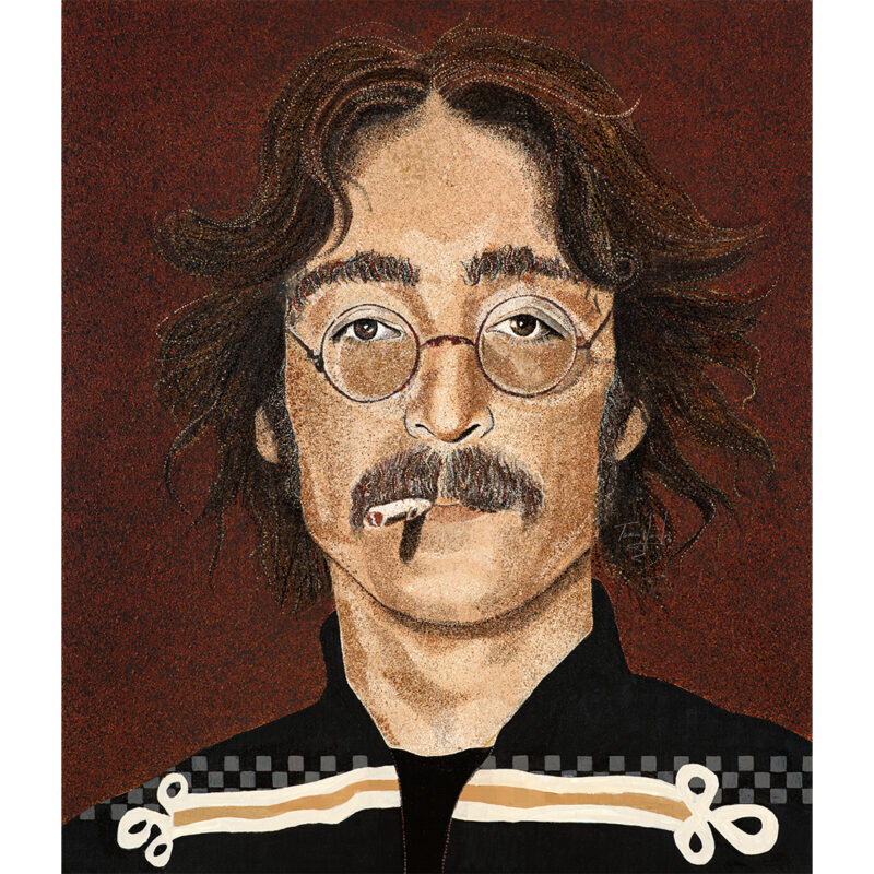 Tomas Lasansky "John Lennon" Splatter Painting On Canvas