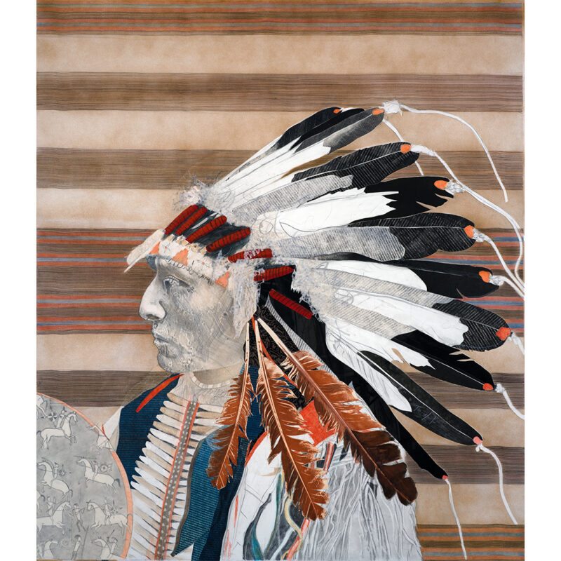 Tomas Lasansky " Profile Chief" Collage Mixed Media