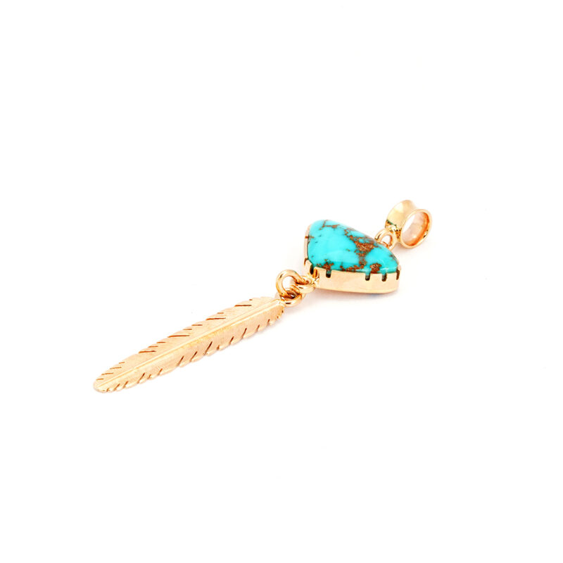 Boyd Tsosie 14K Gold Turquoise Pendant