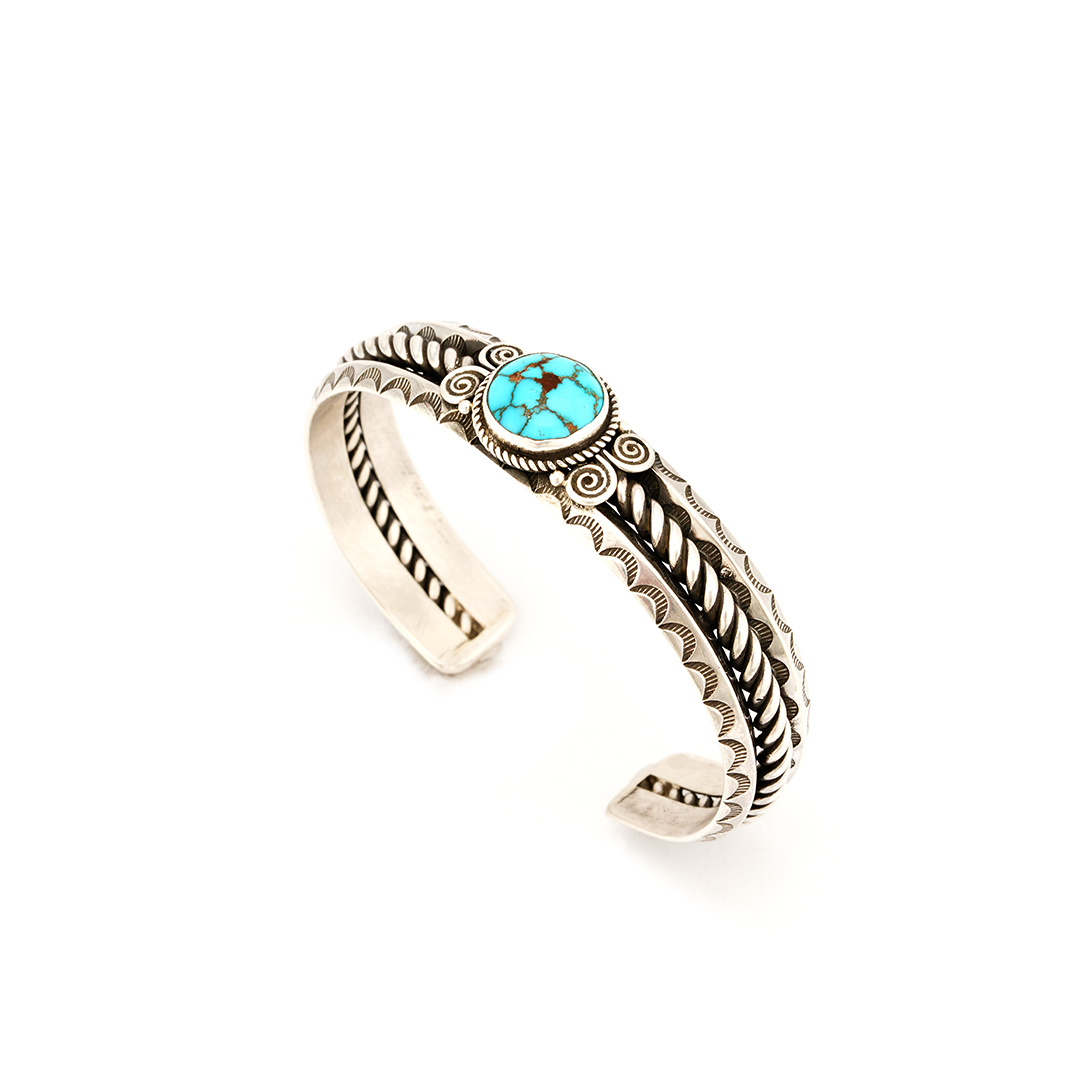 Quaid Shorty Sterling Silver Turquoise Bracelet - Image 3