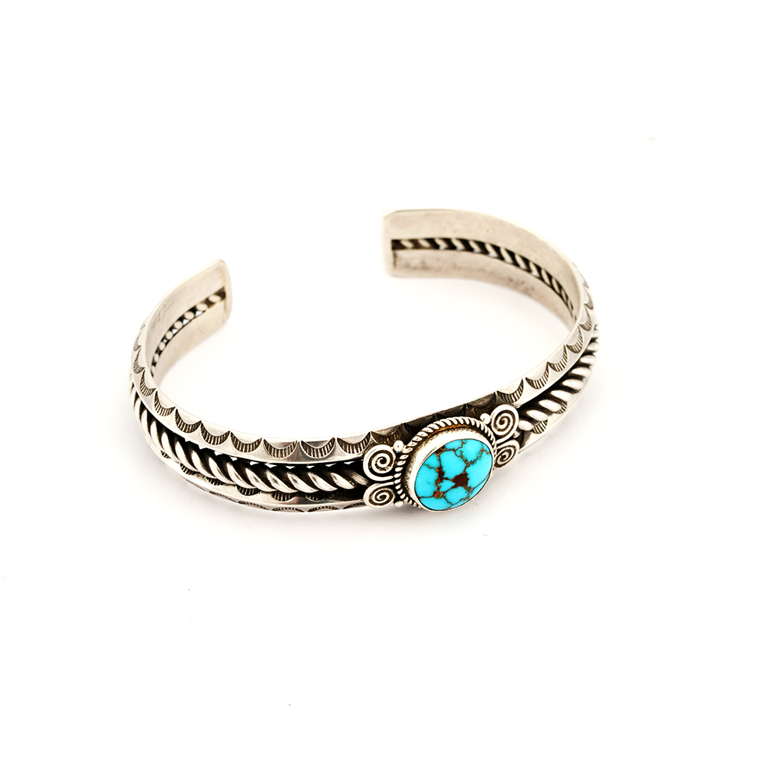 Quaid Shorty Sterling Silver Turquoise Bracelet - Image 2