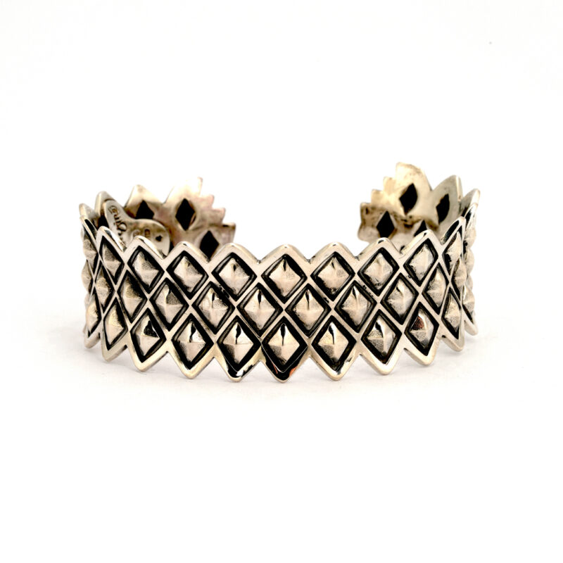 Redsun 3 Row Dragon Skinn Silver Cuff