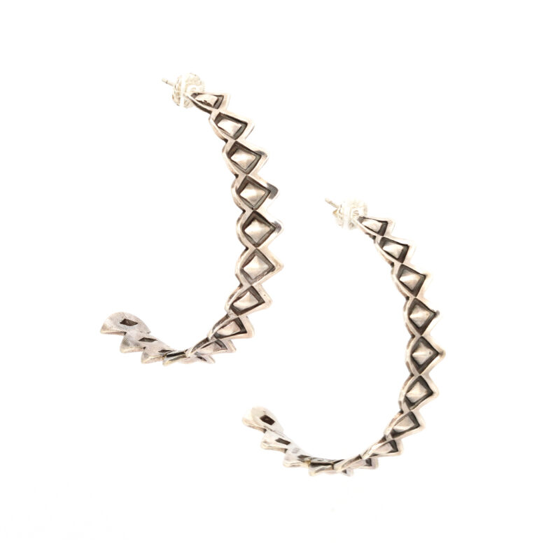 Redsun Dragon Skinn Sterling Silver Hoop Earrings