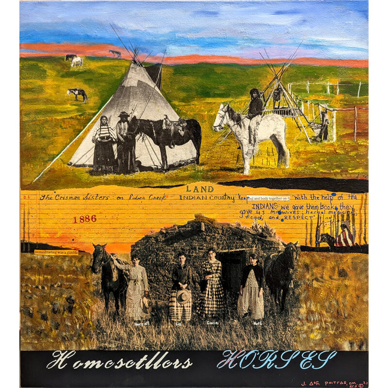 Jane Ash Poitras "Survivalists" Mixed Media Painting