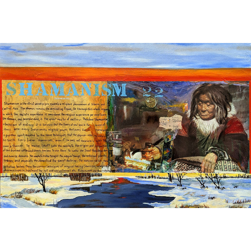 Jane Ash Poitras "The Perfect Shaman Soul Traveler" Mixed Media Painting