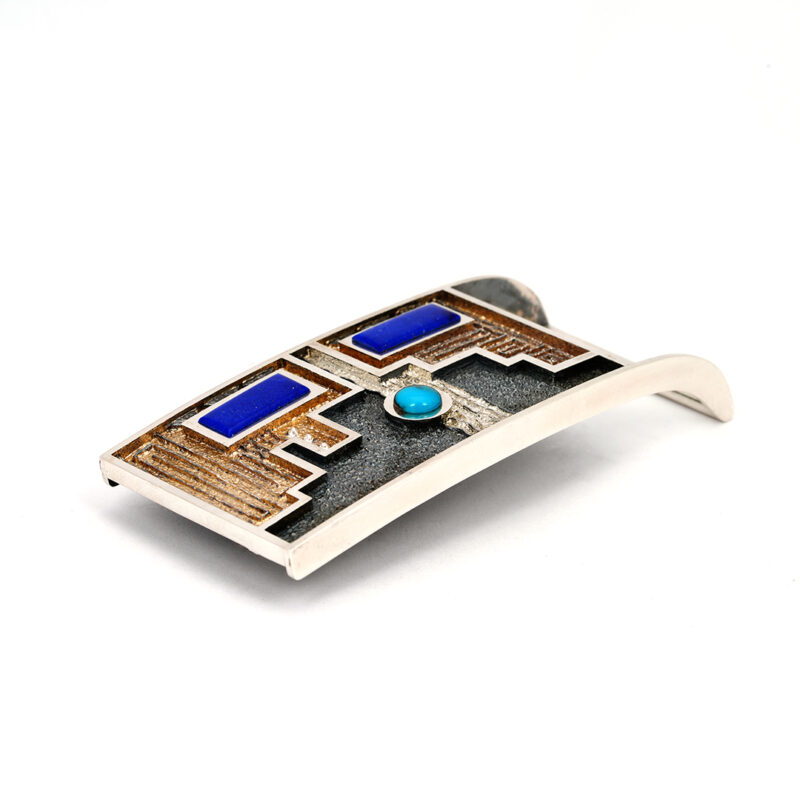 Charlie, Ric Sterling Silver Navajo Yei Belt Buckle