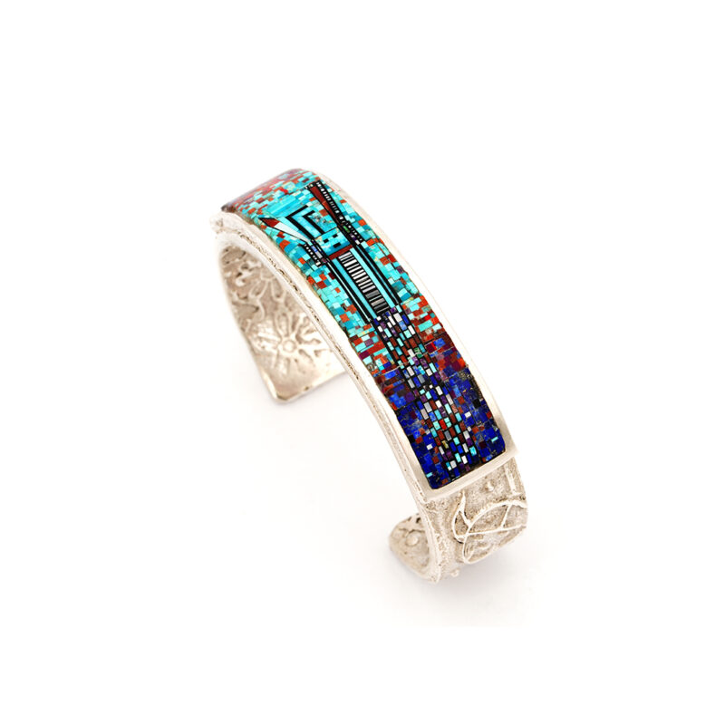 Clark, Carl and Irene Sterling Micro-Fine Inlaid Bracelet