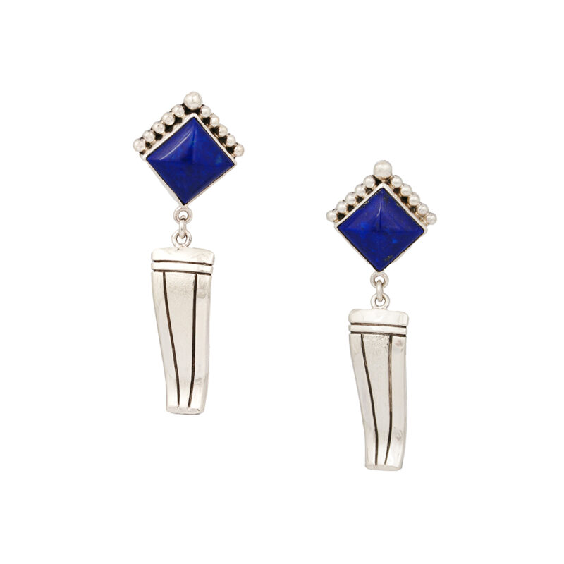 Johnathan Mike Sterling Silver Dangle Earrings With Lapis