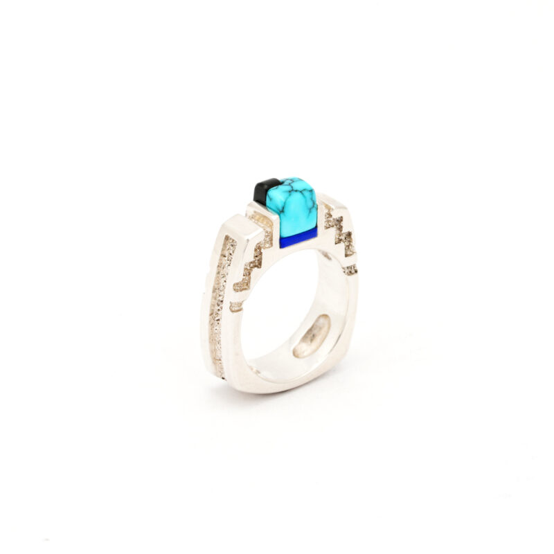 Little, James Sterling Silver Ring With Inlay