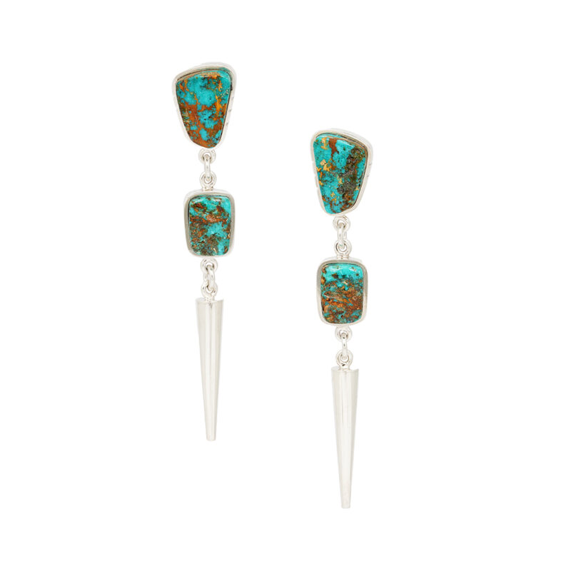 Supplee, Don Kingman Turquoise Silver Dangle Earrings